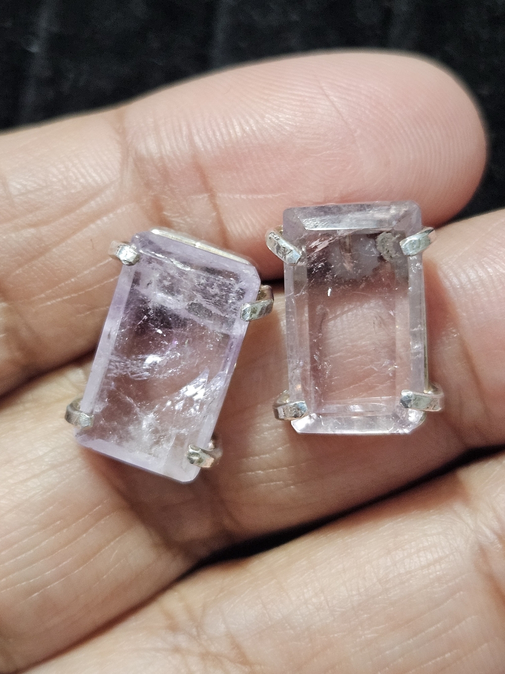Gemmy Amethyst Gemstone Stud Earrings